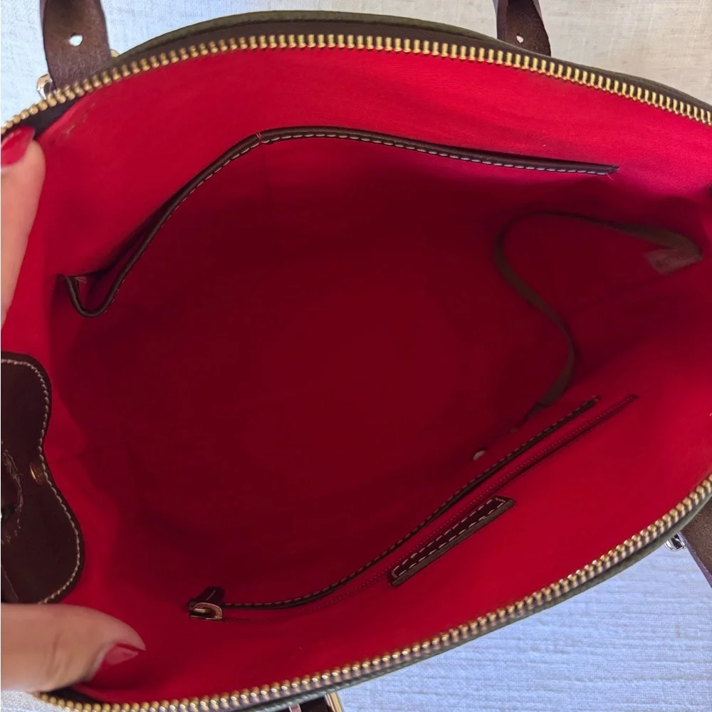 Dooney & Bourke  Olive and British Tan Large Satchel‎